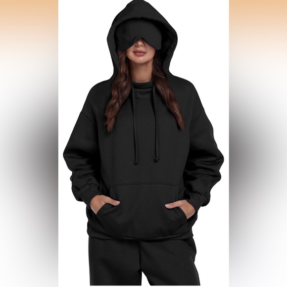 Tops - New Trending on TikTok Sporty Travel Hoodie with Built-in Rest Eye Mask